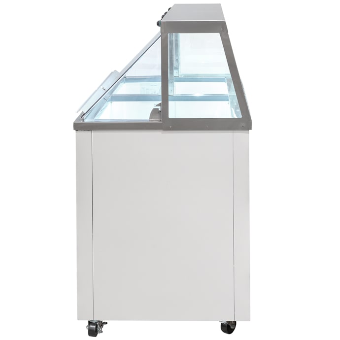 MoTak MDC26 67 1/4 Mobile Ice Cream Dipping Cabinet w/ 20 Tub Capacity -  White, 115v