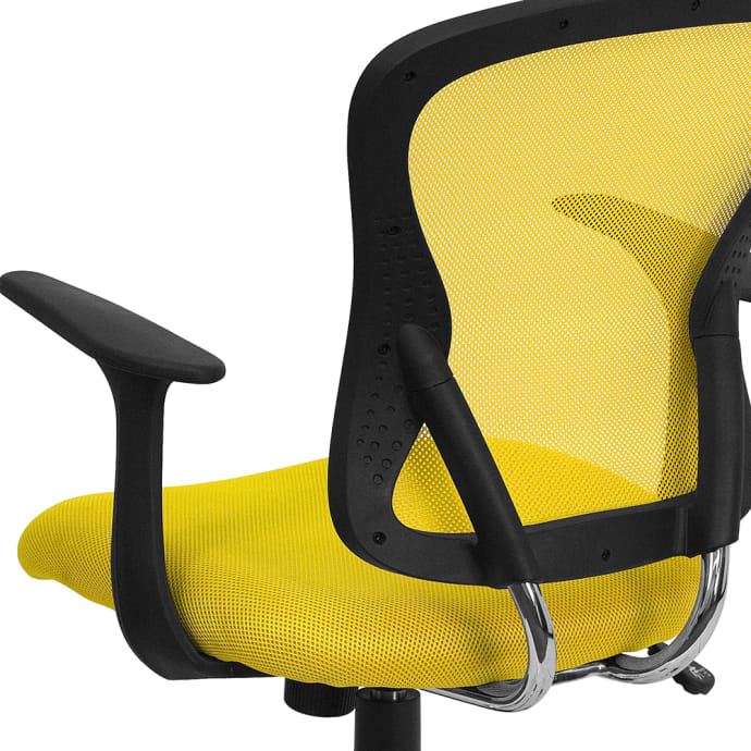 Yellow mesh sales office chair