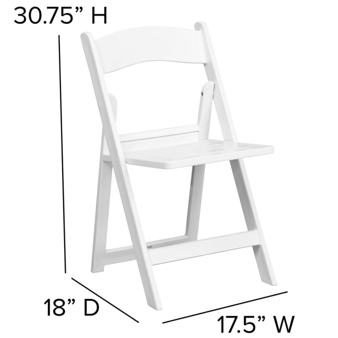Flash Furniture LE-L-1-WH-SLAT-GG Folding Chair w/ White Resin