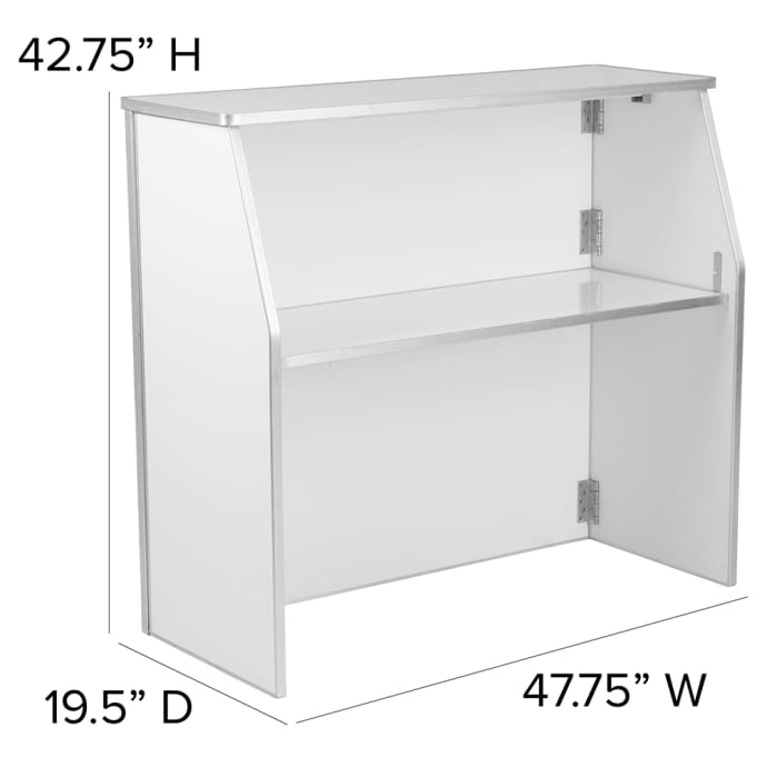 Flash Furniture XA-BAR-48-WH-GG 47 3/4