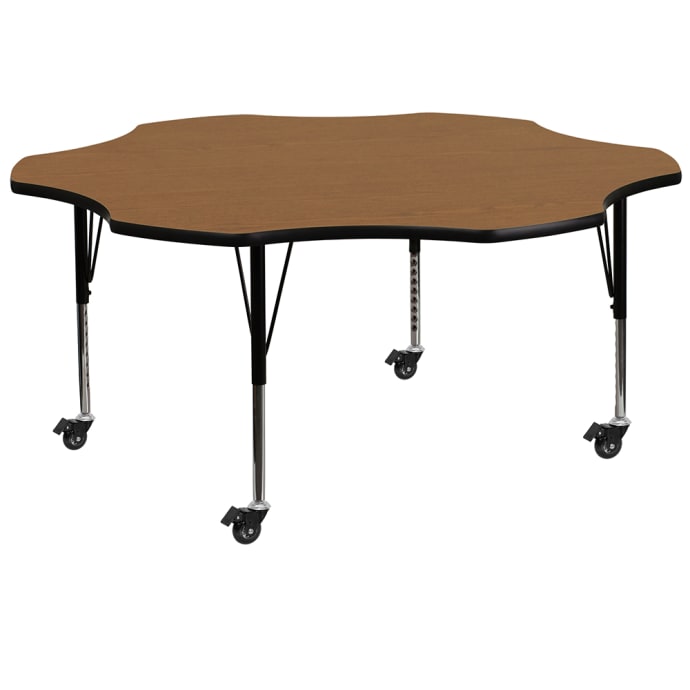 Flash Furniture XU-A60-FLR-OAK-T-P-CAS-GG Flower Shaped
