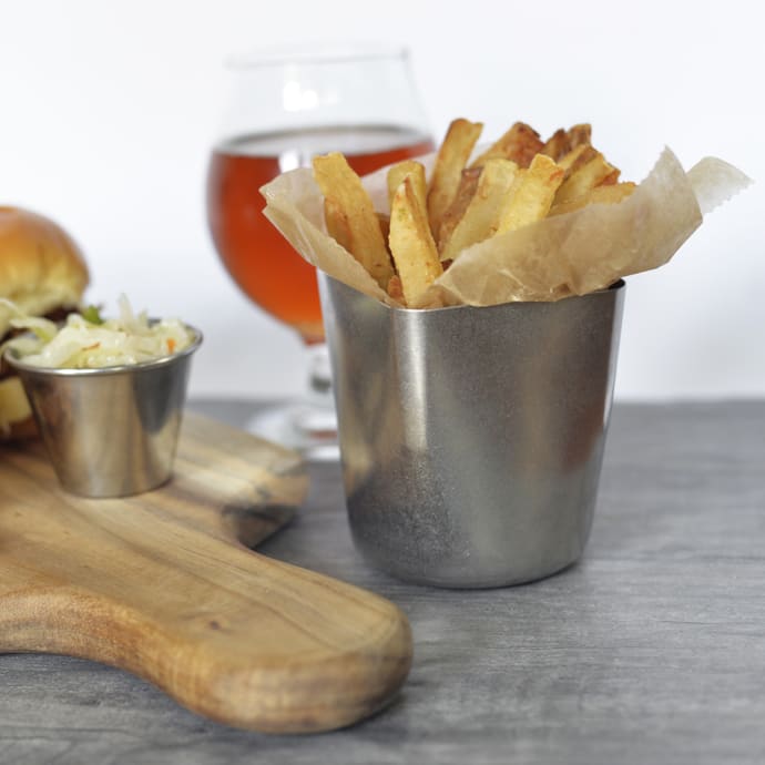 Tablecraft 10680 13 oz Square Fry Cup - 3 1/8