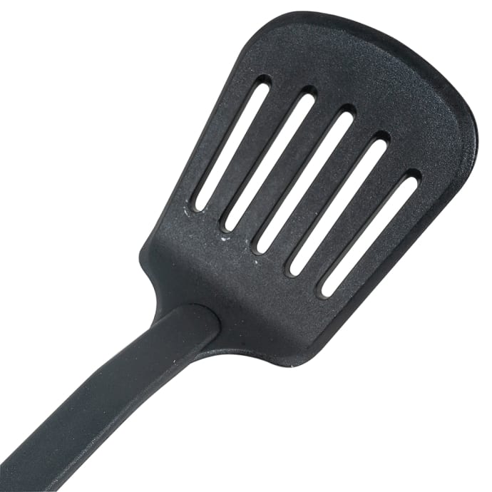 Winco NC-WS Slotted Nylon Spatula, Wide Blade, Black