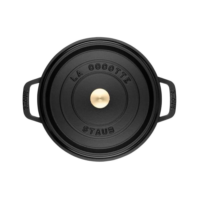 Staub 5 1/2 qt Enameled Cast Iron Cocotte w/ Lid, Black Matte
