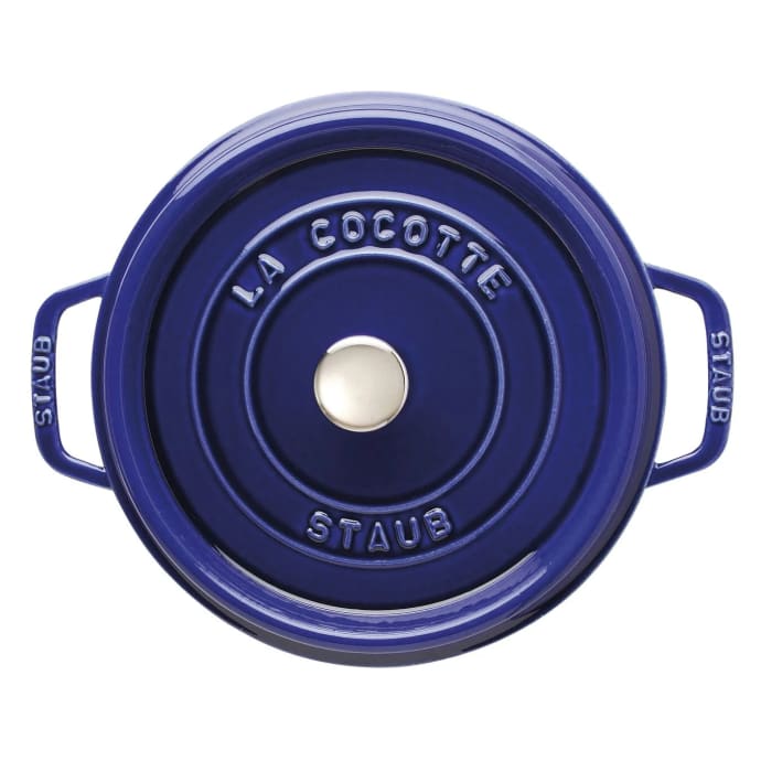 Staub 7 qt Enameled Cast Iron Cocotte w/ Lid, Dark Blue (1004301)