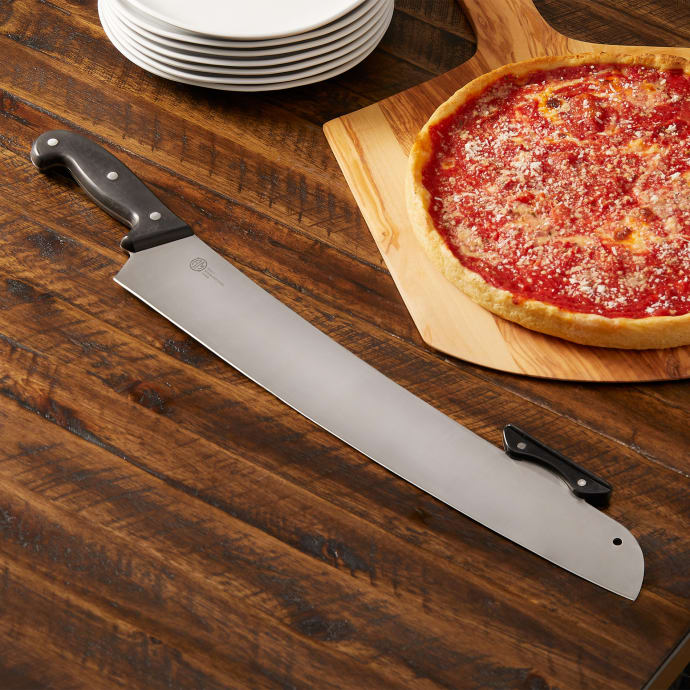 American Metalcraft PWK19 18 Double Wood Handle Pizza Knife