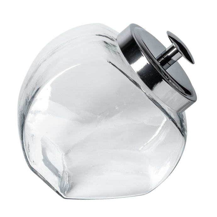 Glass Cookie Candy Penny Jar with Glass Lid, 1 Gallon Old Fashioned Clear  Round Storage Container