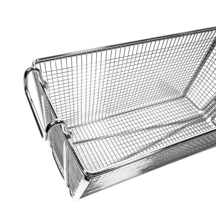 WincРѕ FB-05, 11-Inch Stainless Steel Fry Basket, Coated Handle, Black, NSF
