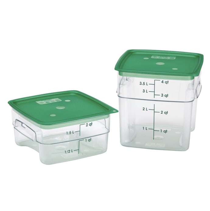 Cambro SFC2FPPP265 CamSquare® FreshPro Cover for 2 & 4 qt Containers,  Polyethylene, Translucent Green