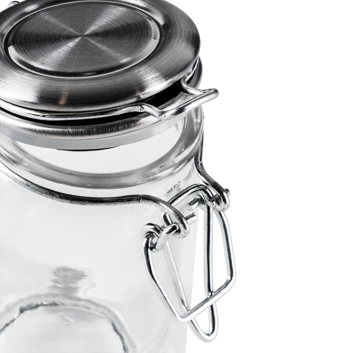 Tablecraft 10106 Spice Jar, 2 oz., Glass, Resealable Stainless Top