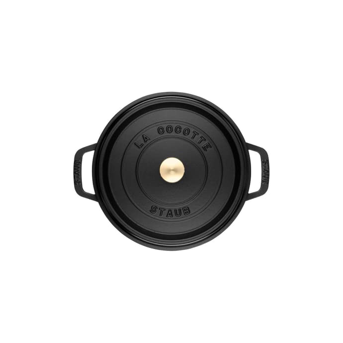 Staub 13 1/4 qt Enameled Cast Iron Cocotte w/ Lid, Black Matte