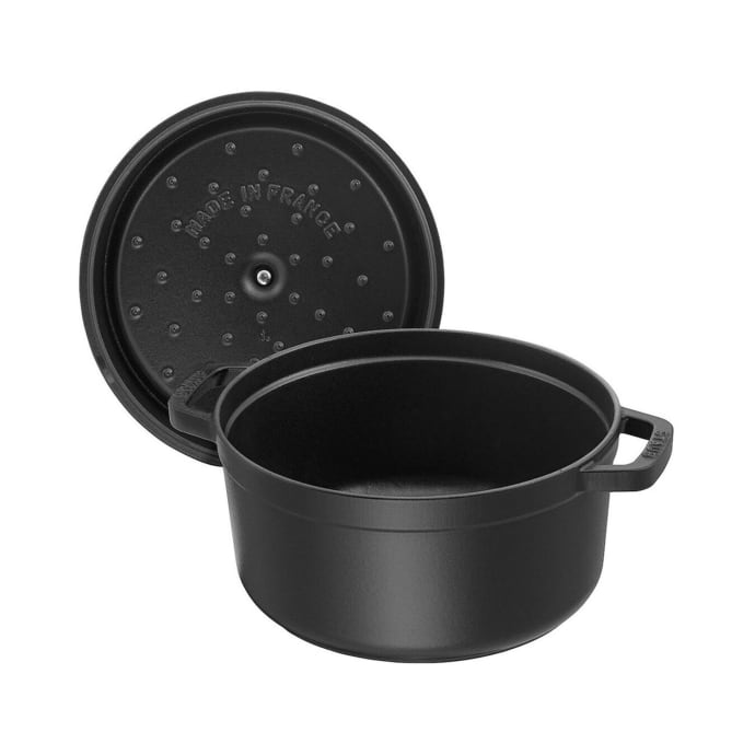 Staub 1 1/2 qt Enameled Cast Iron Cocotte w/ Lid, Black Matte