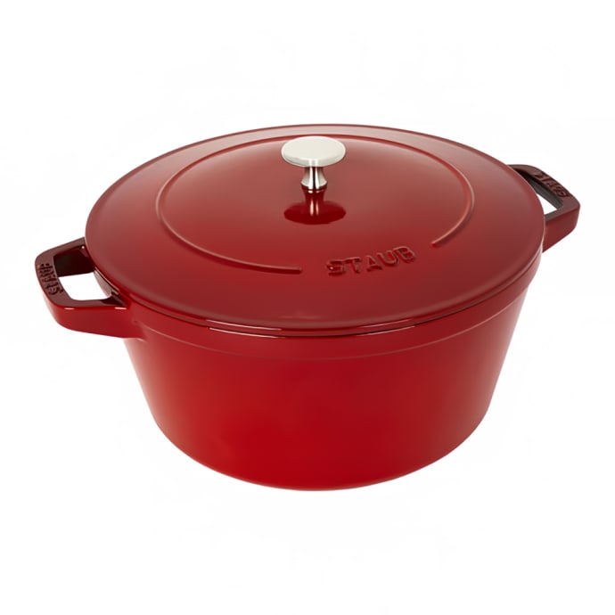 Staub 4 Piece Cast Iron Set w/ Universal Lid, Cherry (1021321)