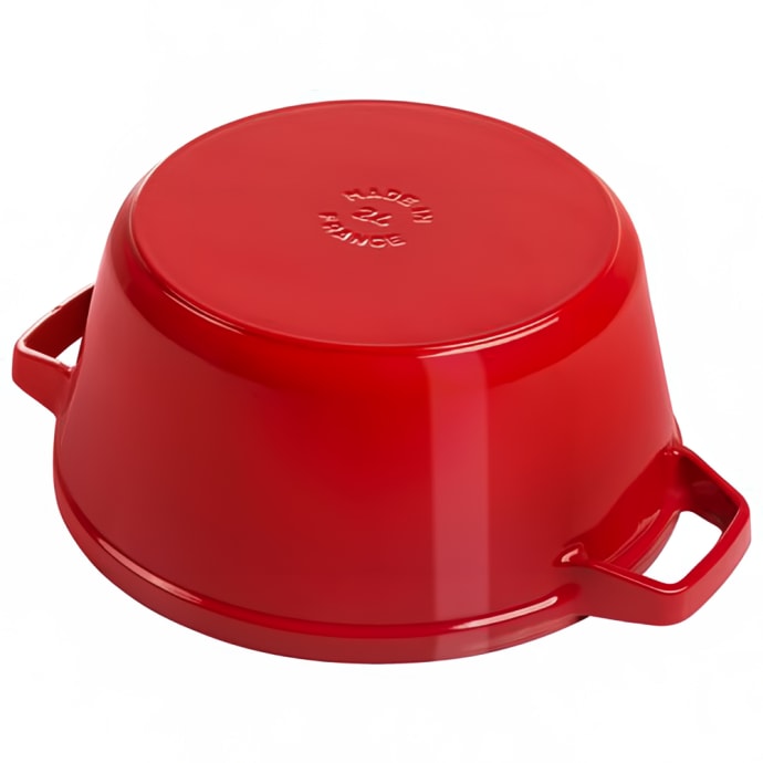 Staub 4 Piece Cast Iron Set w/ Universal Lid, Cherry (1021321)