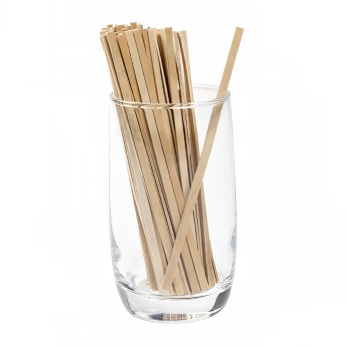 Rofson WCS7RW 7 Wrapped Coffee Stirrers w/ Rounded Ends, Wood