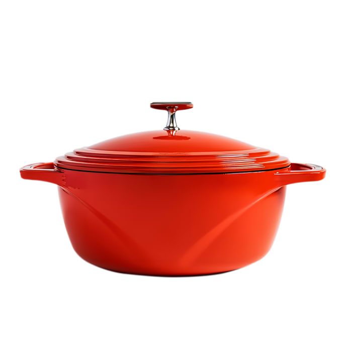 Lodge 1/2 qt Cast Iron Dutch Oven, Enamel, Cherry on Top