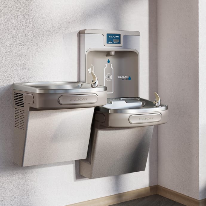 Elkay LZSTL8WSLK Wall Mount Bi Level Drinking Fountain w