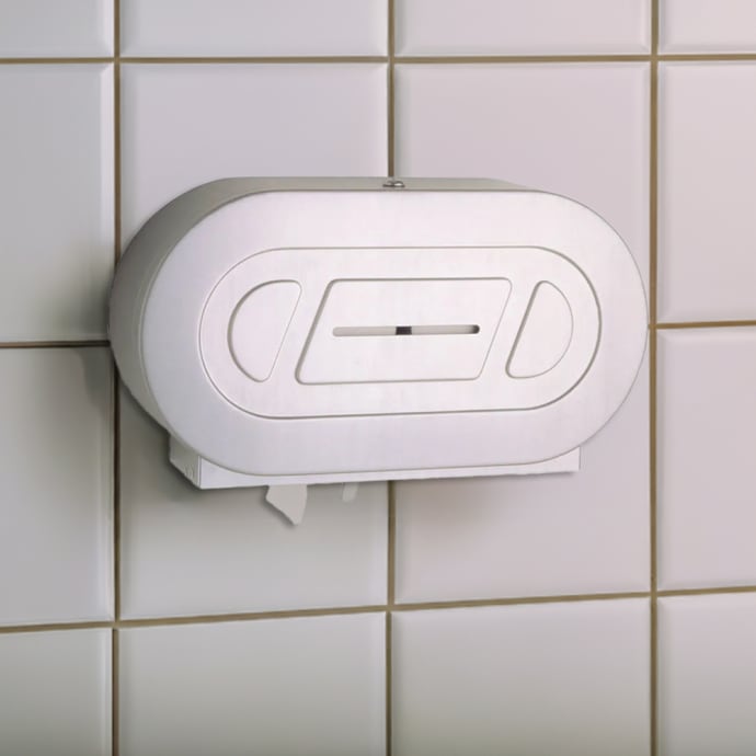 Bobrick B-2892 Surface-Mounted Twin Jumbo-Roll Toilet Tissue