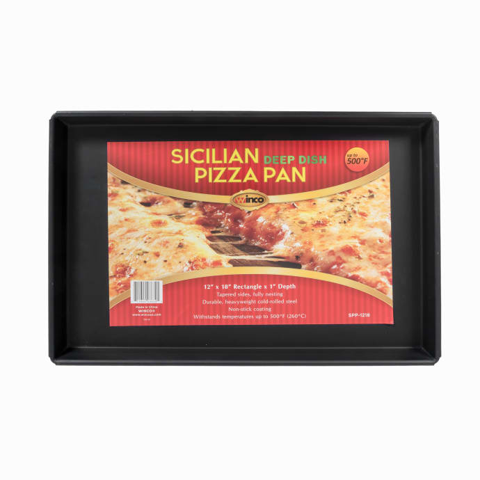 Winco SPP-1218 Rectangular Sicilian Pizza Pan - 12