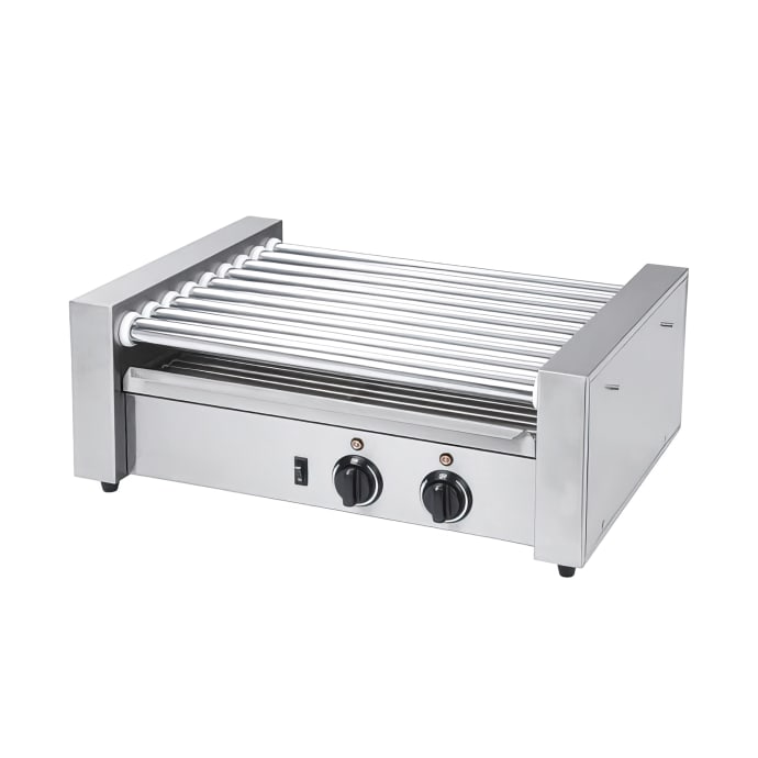 MoTak HDRG3 24 Hot Dog Roller Grill w/ Manual Controls - Flat Top
