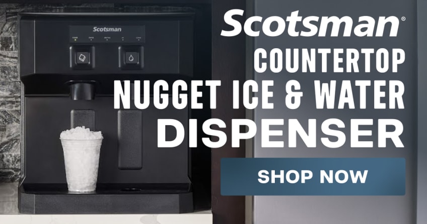 196 lb Countertop Nugget Ice & Water Dispenser - 7 lb Storage, Cup Fill, Touch-Free Dispensing, 115v