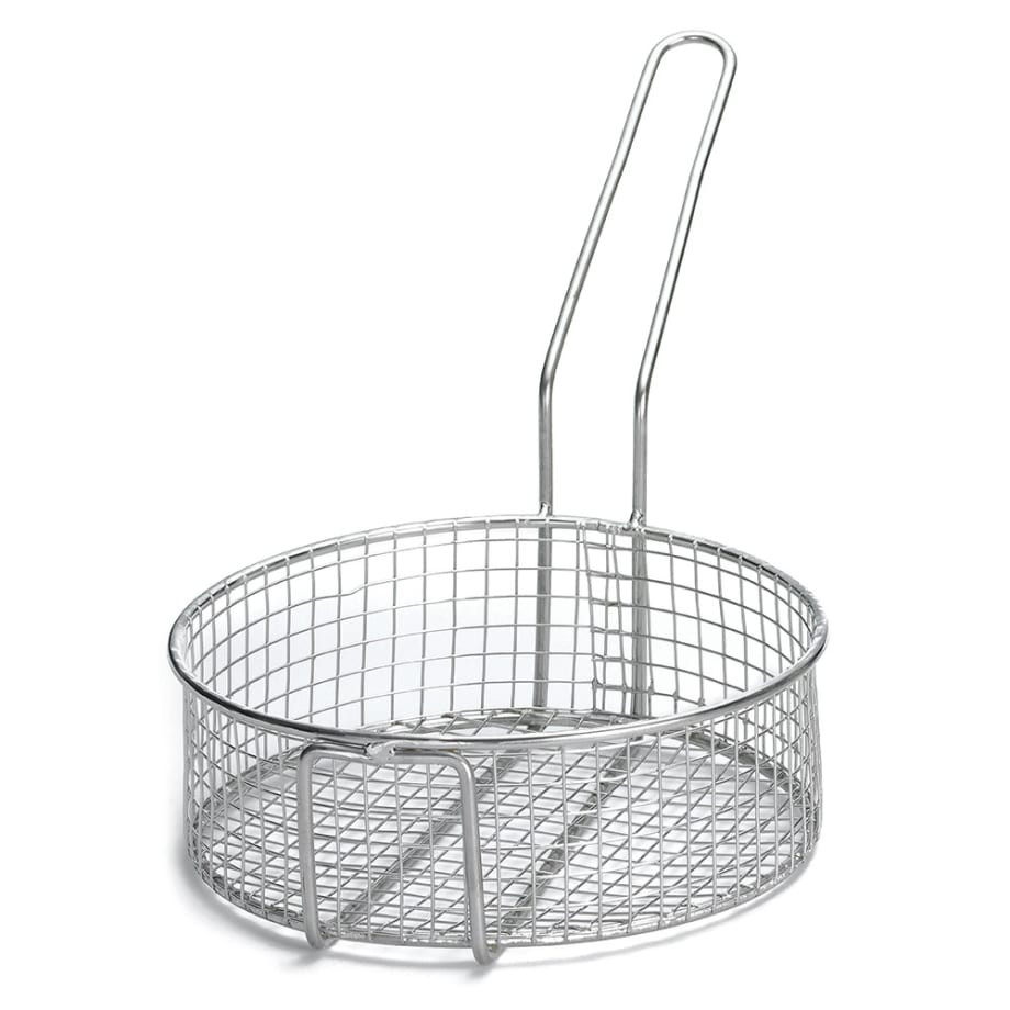 Carlisle 11-1/2 Inch Round Mesh Fryer Basket - Chrome Plated, Dishwasher Safe, Heavy Duty Handle - View #8