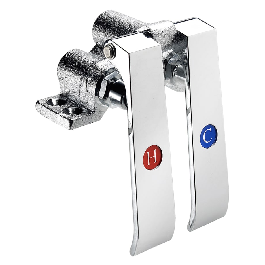 LukLoy Brass Floor Mount Pedal Valve, Chrome, Foot Pedal Water Valve for Foot Pedal Crane