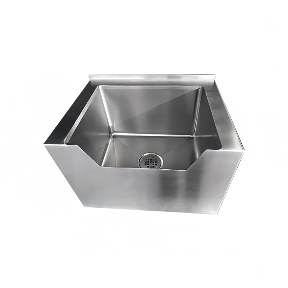 Commercial Stainless Steel Mop Sink - Floor Mount Utility Sink With High Backsplash