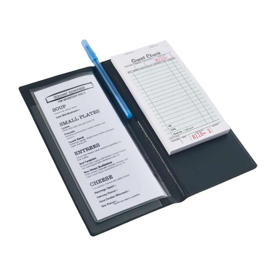 40 PCS Red Restaurant Check Presenters With 'Thank You' Gold Imprint - Vinyl Guest Check Bill Holders