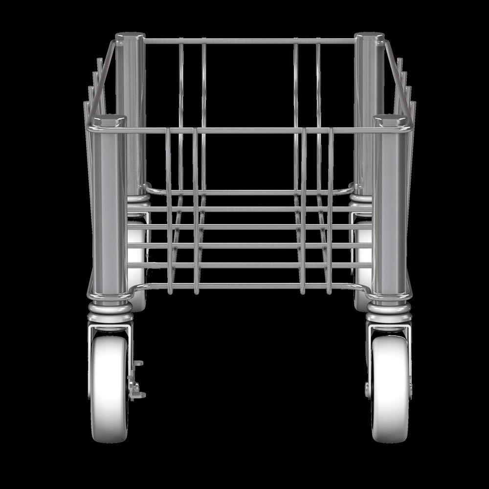 Rubbermaid 1968468 Rectangular Metal Trash Can Dolly w/ Flat Center
