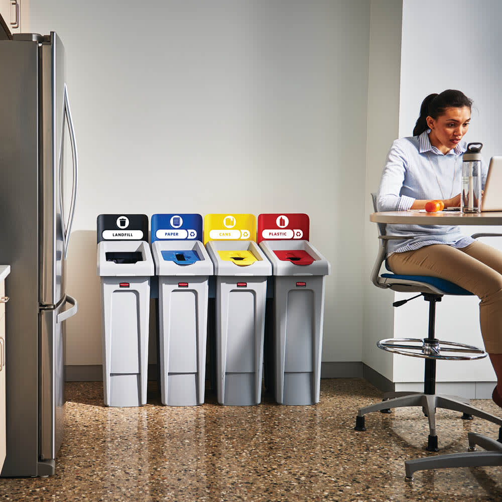 Rubbermaid 2007919 92 gal Multiple Material Recycle Bin Indoor