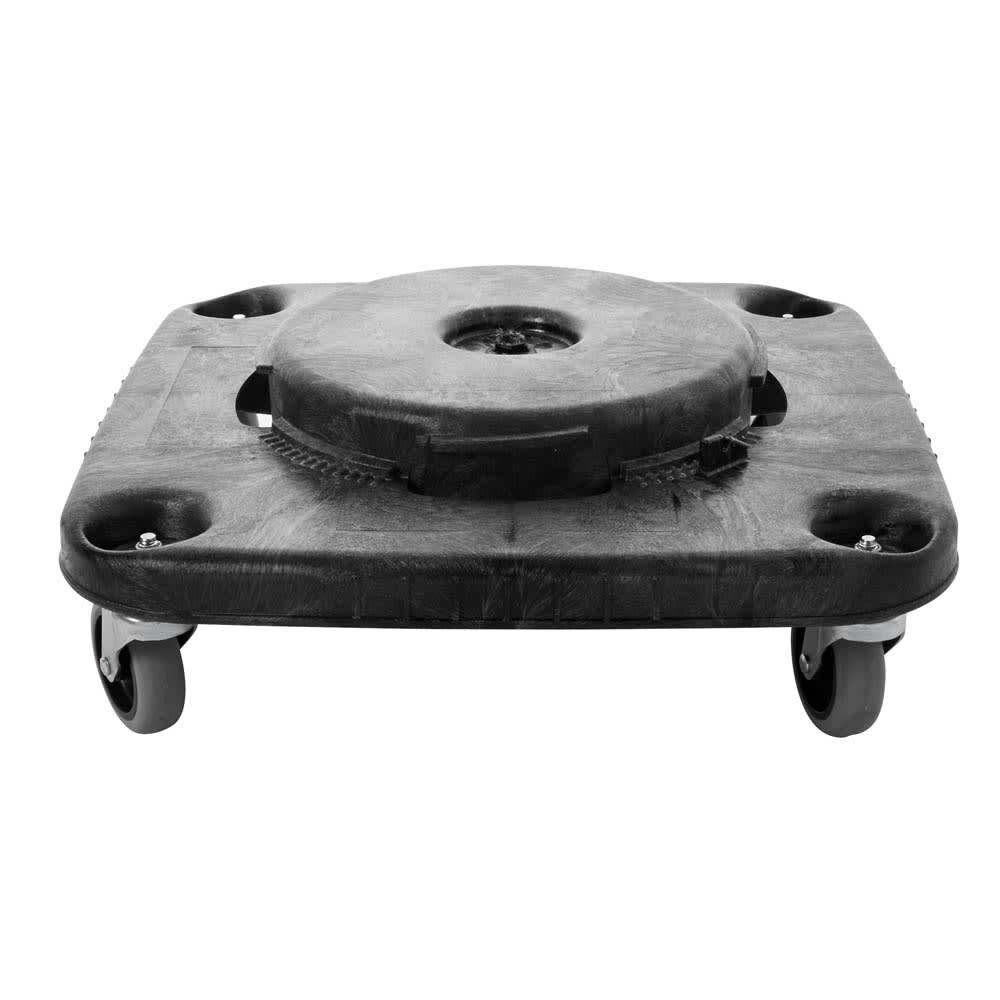 Rubbermaid FG353000BLA Square Plastic Trash Can Dolly w/ Raised Center