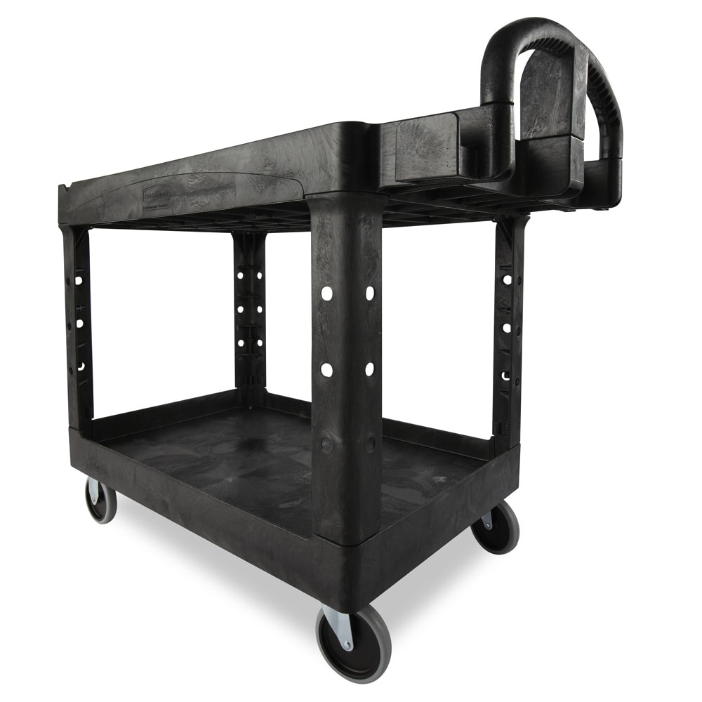 Rubbermaid FG452088BLA 2 Level Polymer Utility Cart w/ 500 lb Capacity