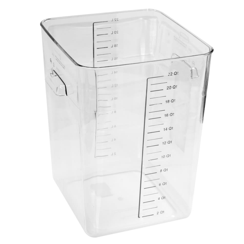 Rubbermaid FG632200CLR 22 qt Space Saving Square Container - Clear Poly
