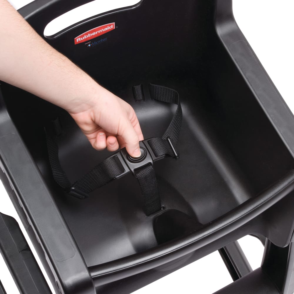 Rubbermaid FG780508BLA 29 3/4" Stackable Plastic High Chair w/ Waist