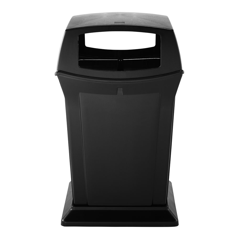 Rubbermaid FG917388BLA 45 gal Outdoor Decorative Trash Can - Plastic, Black