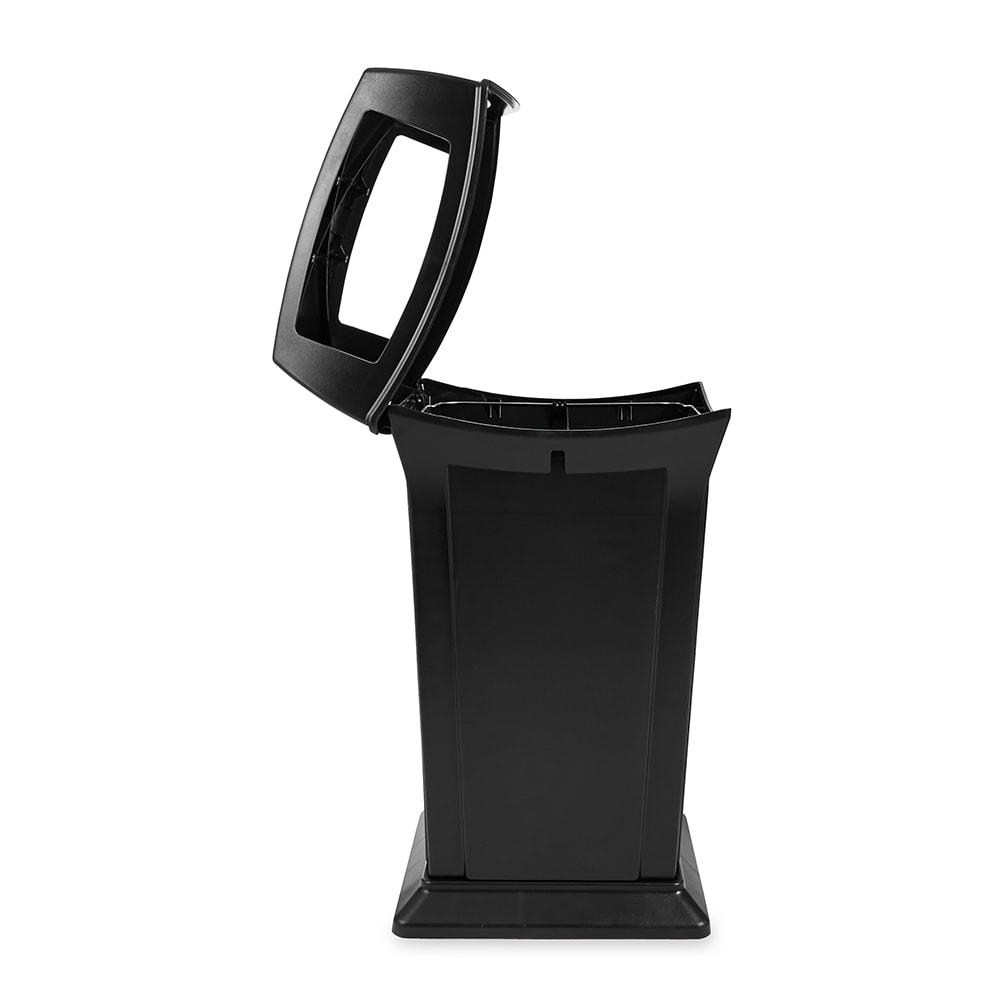 Rubbermaid FG917388BLA 45 gal Outdoor Decorative Trash Can Plastic, Black