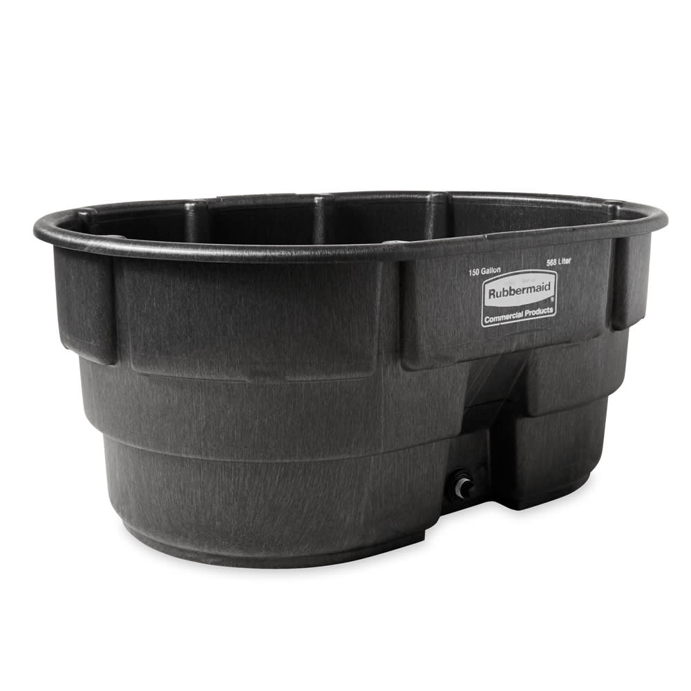 Rubbermaid FG424500 BLA 150 gal Stock Tank Oval, Structural Foam