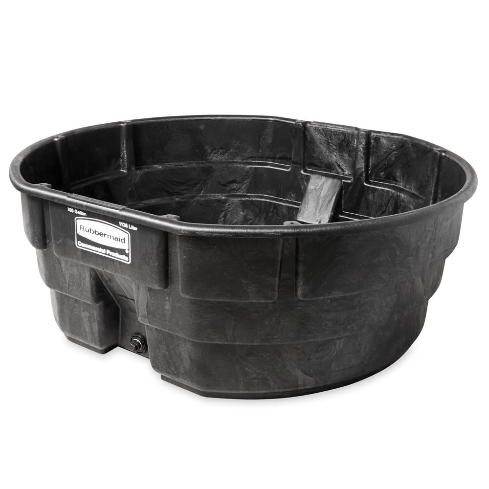 Rubbermaid FG424700 BLA 300 gal Stock Tank Oval, Structural Foam