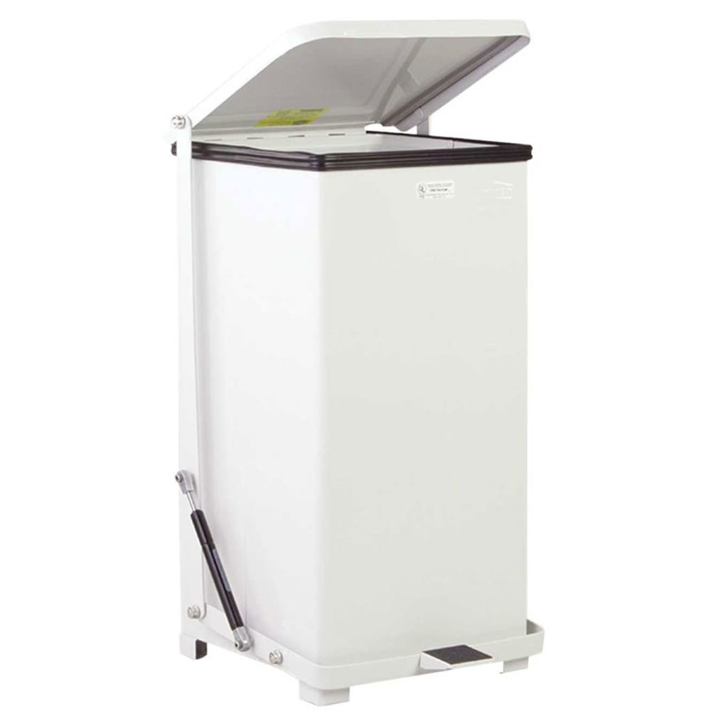 Rubbermaid FGQST24EPLWH 24-gal Square Metal Step Trash Can ...