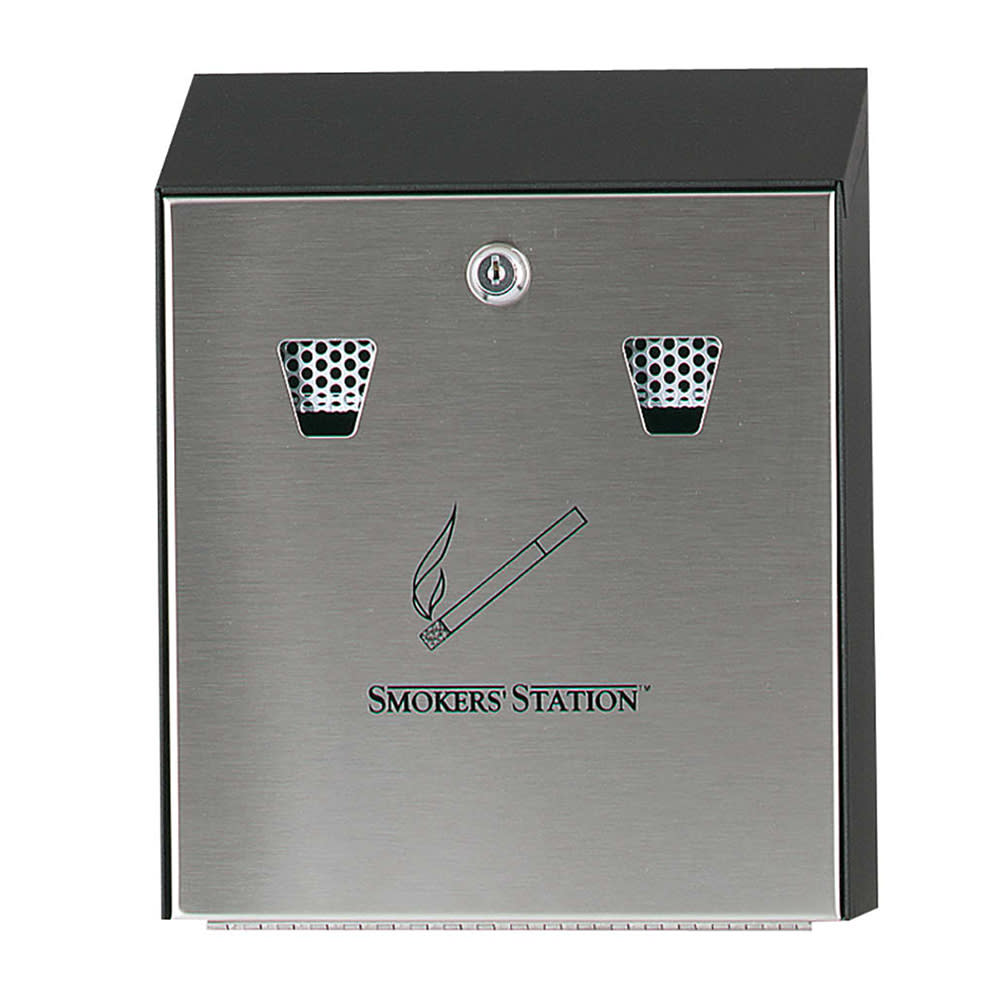 Rubbermaid FGR1012EBK Mounted Cigarette Receptacle Outdoor Rated