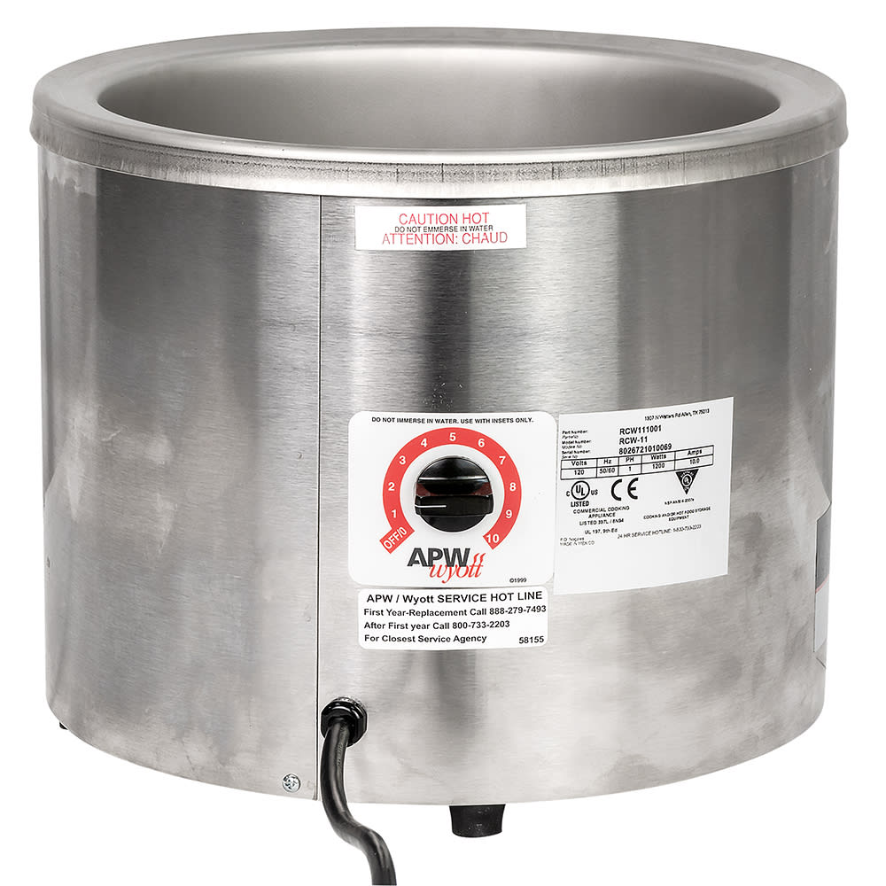 APW RCW-11 11 qt Countertop Soup Warmer w/ Thermostatic Controls, 120v