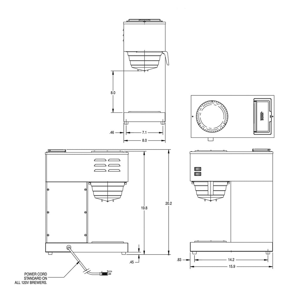 Bunn VPR Medium Volume Decanter Coffee Maker w/ 2 Glass Decanters