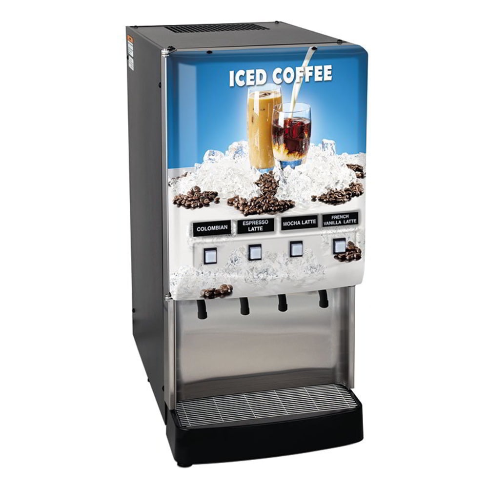 Bunn 37300.0016 JDF-4S 4 Flavor Cold Beverage Iced Coffee Dispenser with  Cold Water Tap - 120V