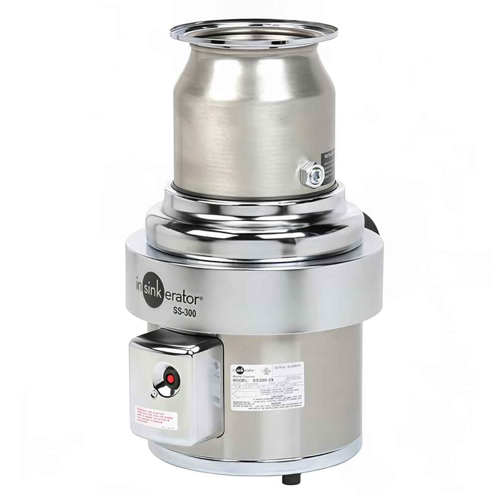 InSinkErator SS300 Disposer, Basic Unit Only, Stainless, 3 HP, 208v/3ph