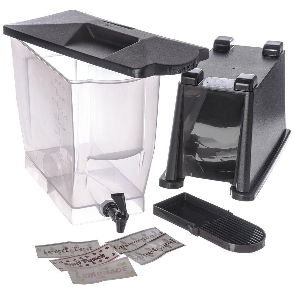 Carlisle 222903 Beverage Dispenser with Base 5 Gal Black