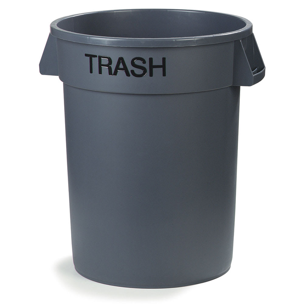 Carlisle 341032TRA23 32 gallon Commercial Trash Can - Plastic, Round, Food  Rated