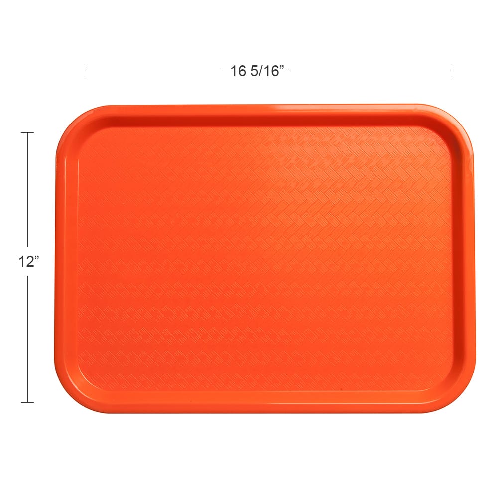 Carlisle CT121624 Plastic Cafeteria Tray 16 3/10" L x 12"W, Orange