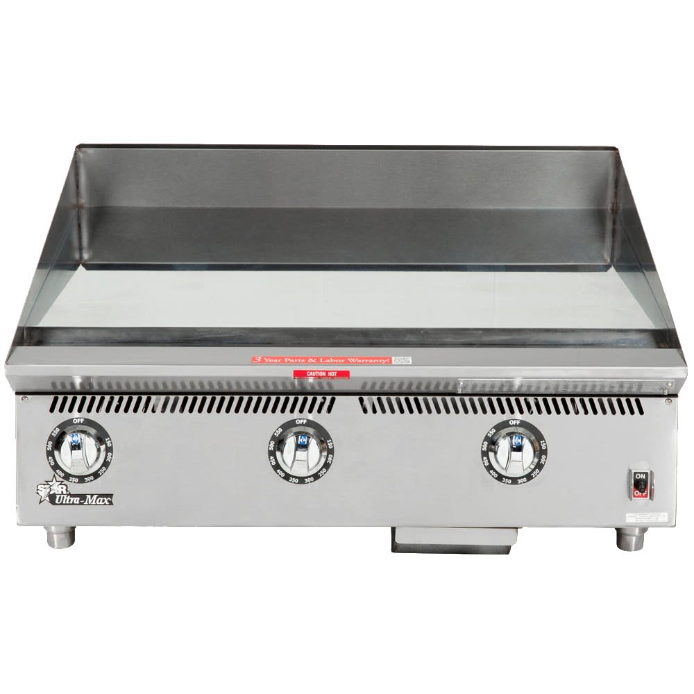 Star 836TSCHSA 36" Gas Griddle Thermostatic, 1" Chrome Plate, Natural Gas