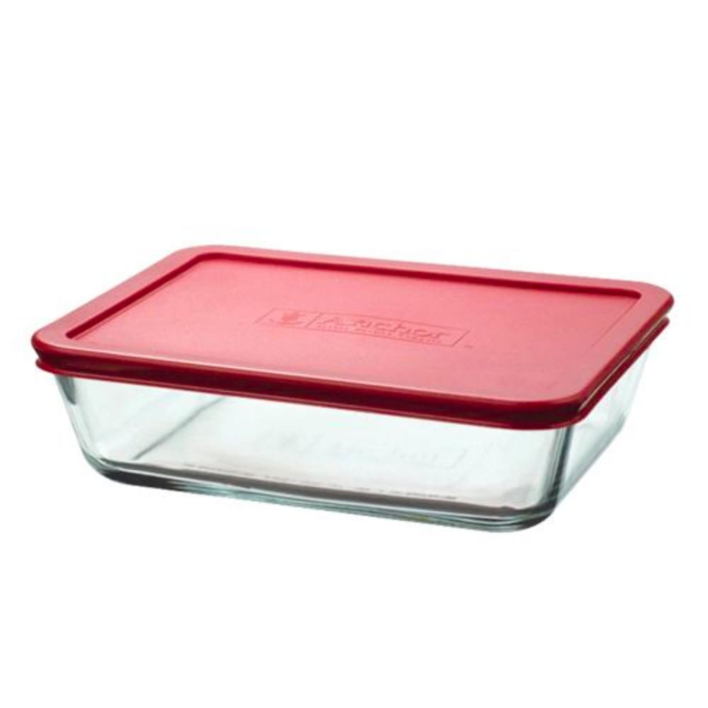 Anchor 91552L11 11 cup Rectangular Kitchen Storage Container w/ Red Plastic  Lid